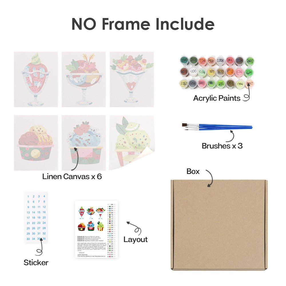 Sweet Treat Moments - Mini Paint by Numbers Kit (6 Pieces) paint by numbers kit