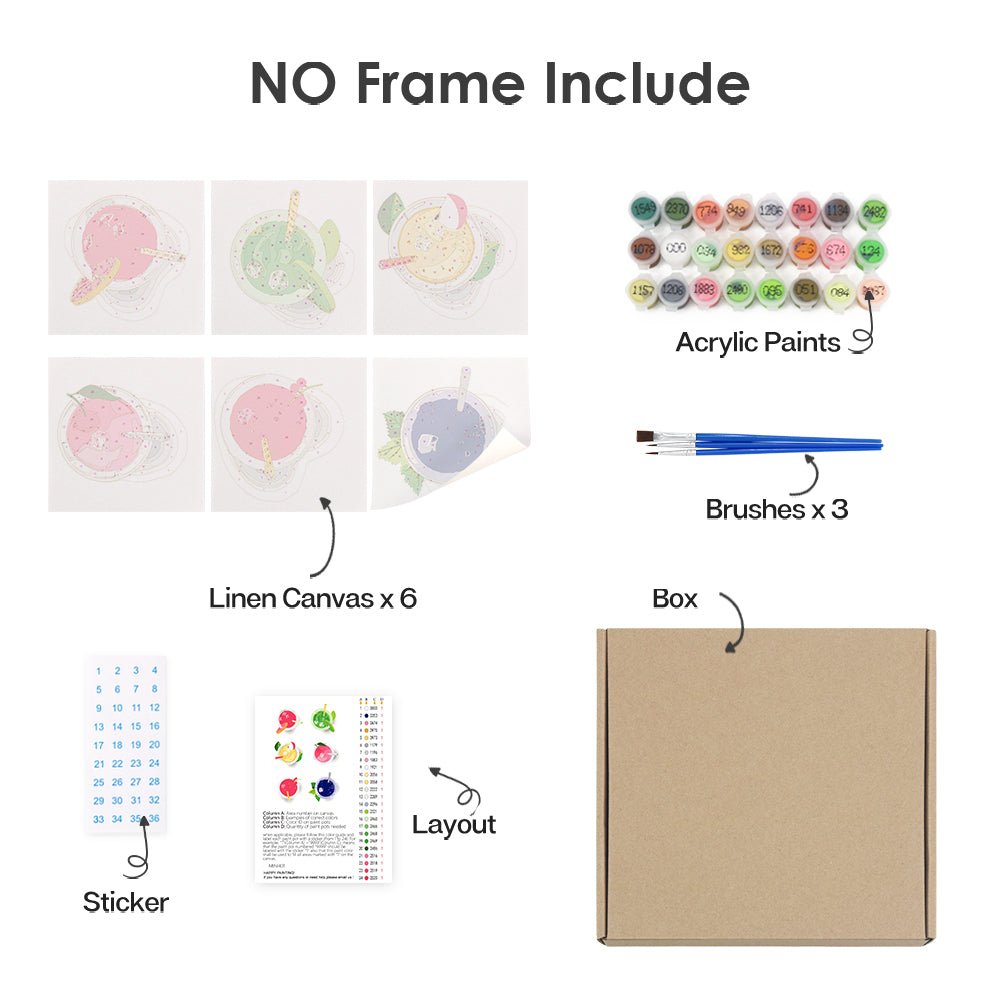 Berry Bliss Smoothie Bar - Mini Paint by Numbers Kit (6 Pieces) paint by numbers kit