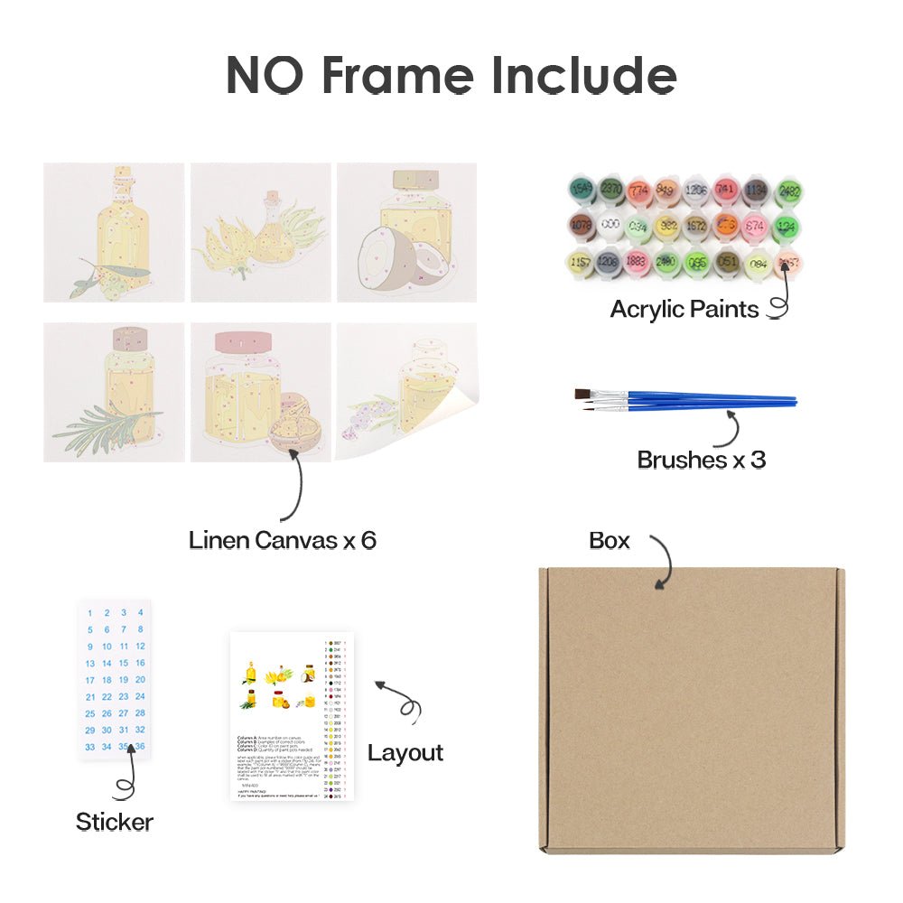 Golden Glow Essentials - Mini Paint by Numbers Kit (6 Pieces) paint by numbers kit