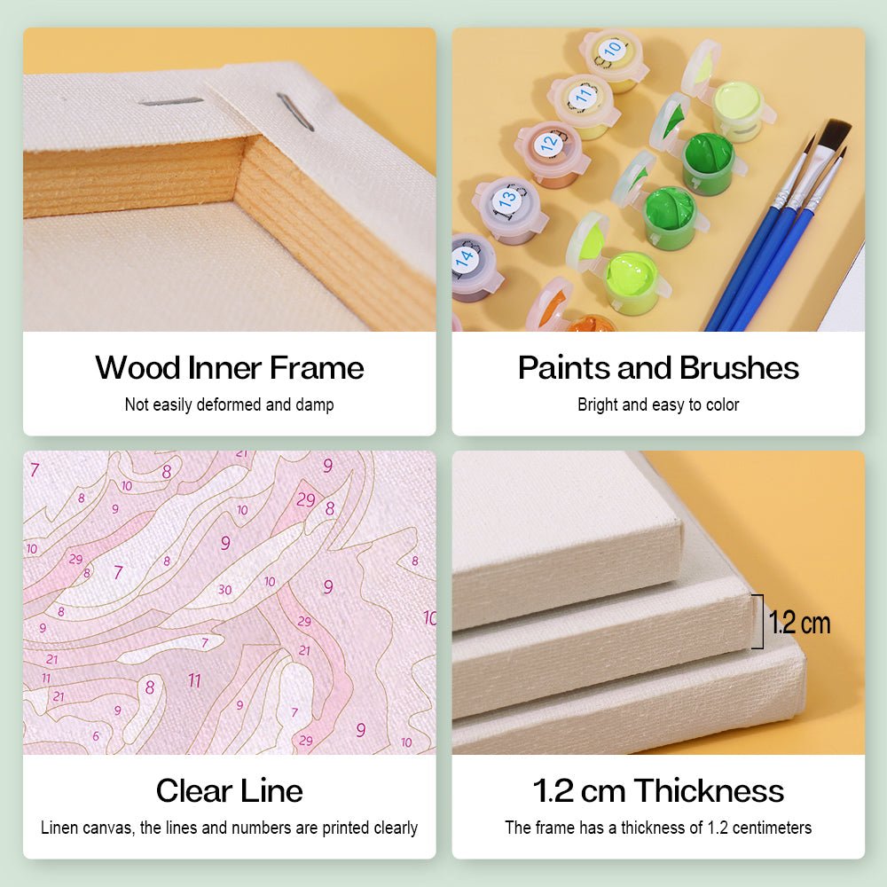 Timeless Garden Blooms - Mini Paint by Numbers Kit (6 Pieces)