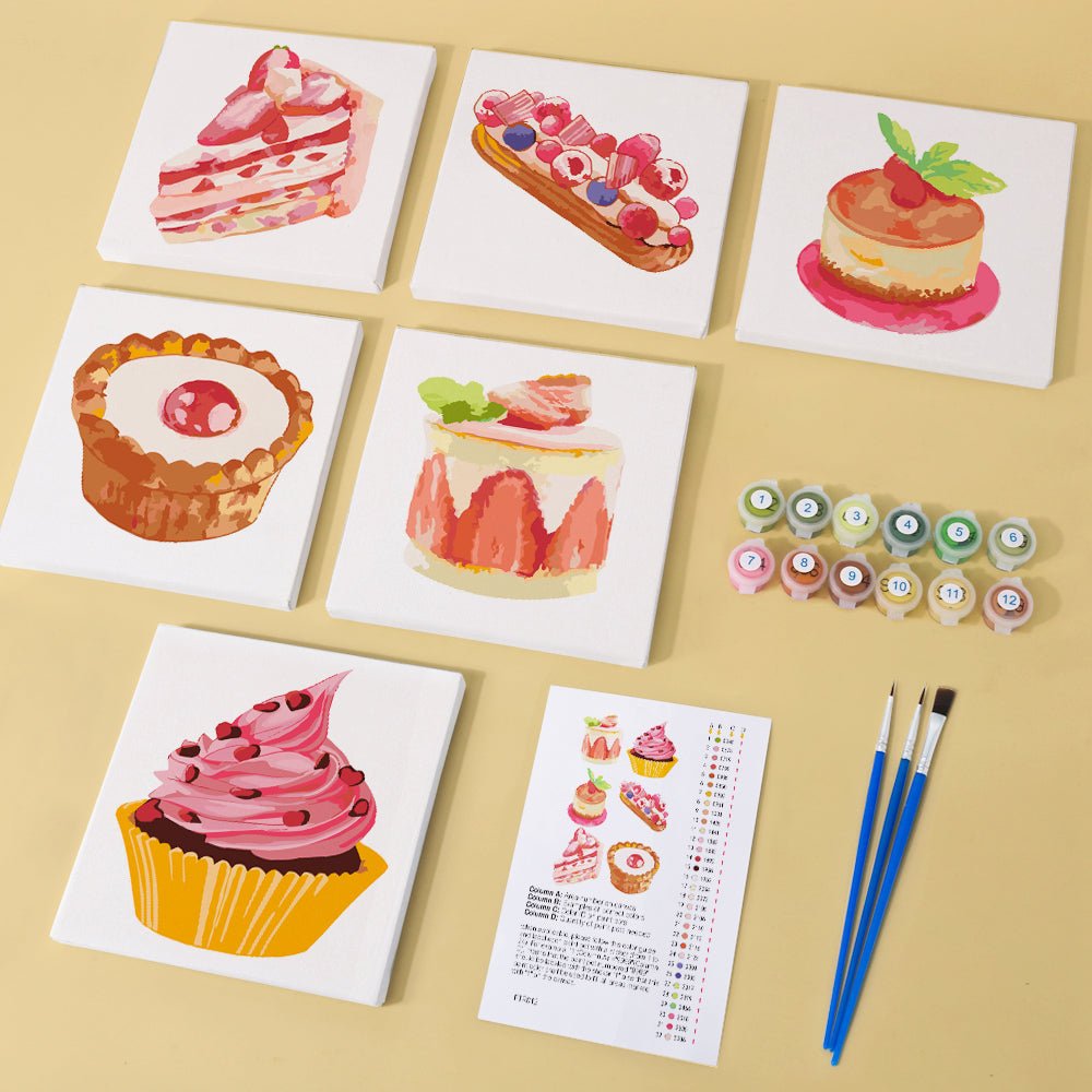 Sweet Treat Delights - Mini Paint by Numbers Kit (6 Pieces)