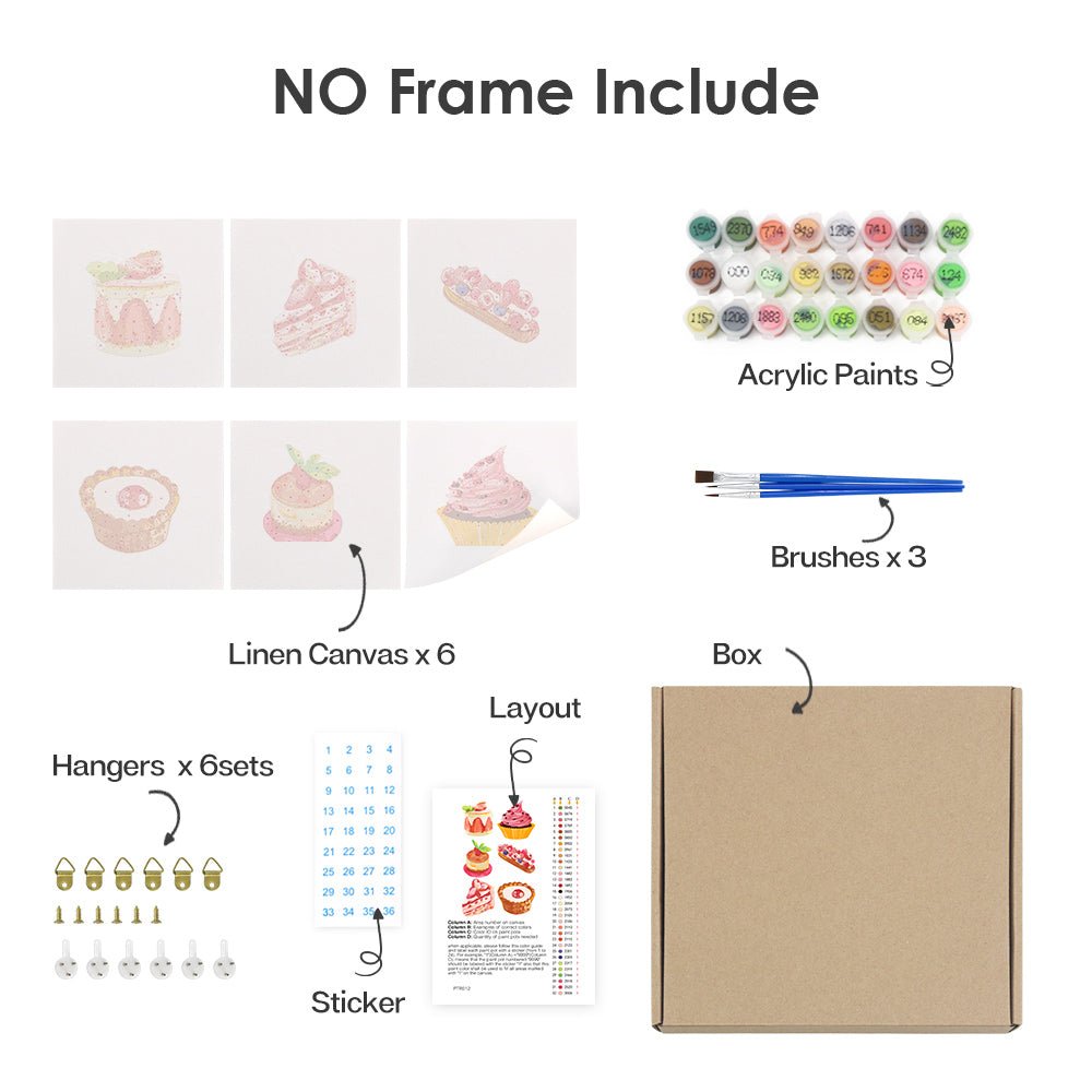 Sweet Treat Delights - Mini Paint by Numbers Kit (6 Pieces)