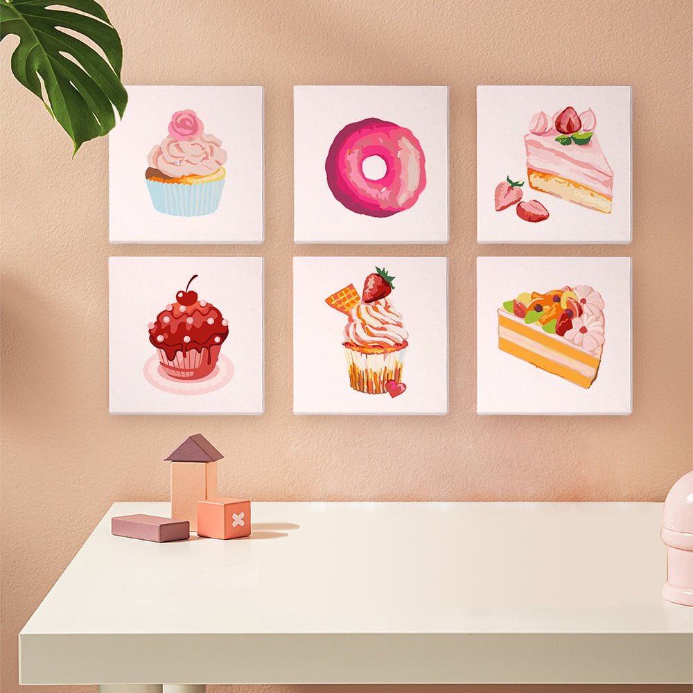 Pink Sugar Bakery - Mini Paint by Numbers Kit (6 Pieces) paint by numbers kit