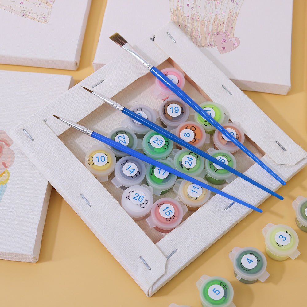 Pink Sugar Bakery - Mini Paint by Numbers Kit (6 Pieces) paint by numbers kit