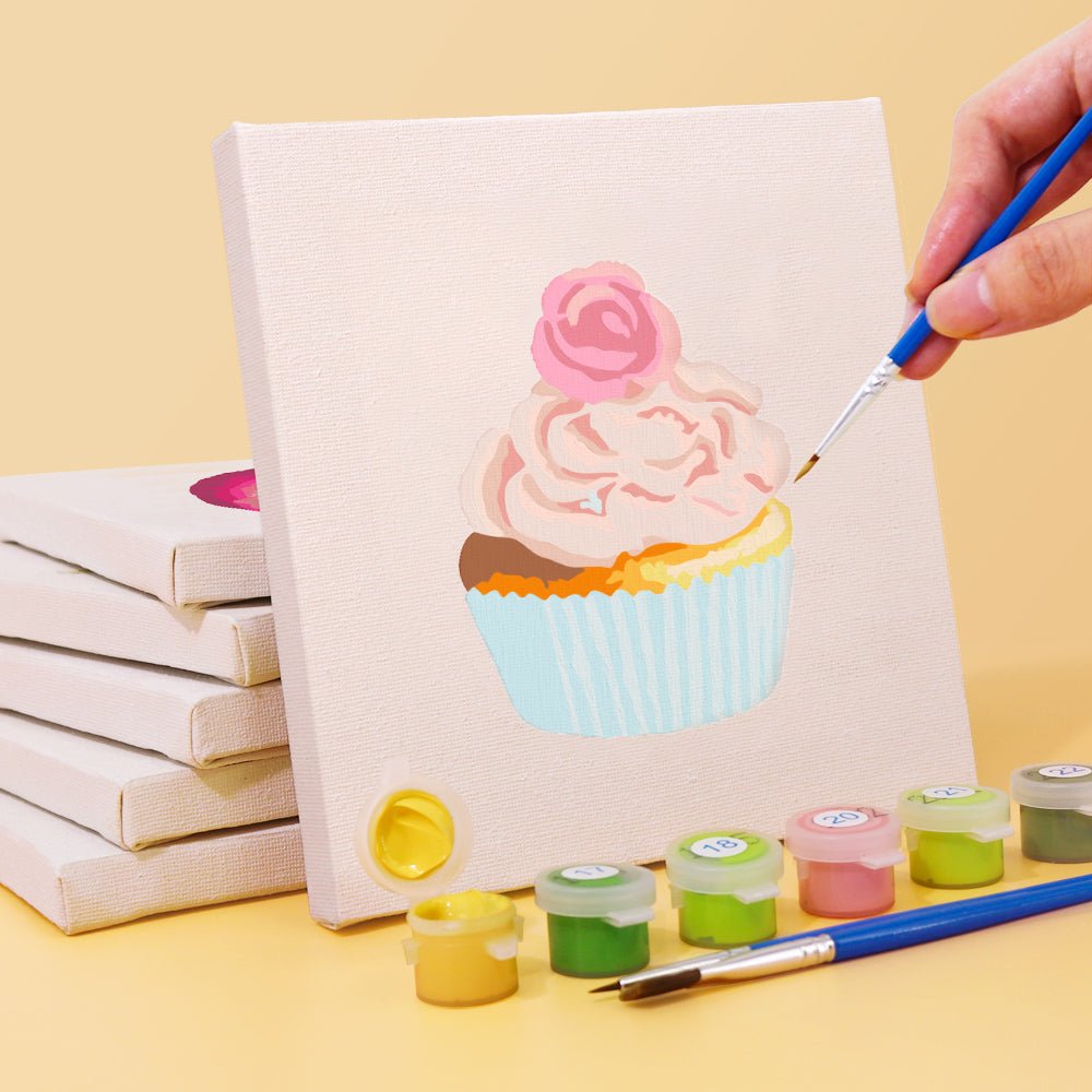 Pink Sugar Bakery - Mini Paint by Numbers Kit (6 Pieces) paint by numbers kit