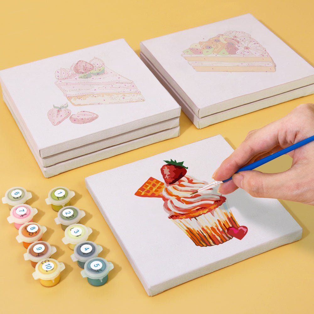 Pink Sugar Bakery - Mini Paint by Numbers Kit (6 Pieces) paint by numbers kit