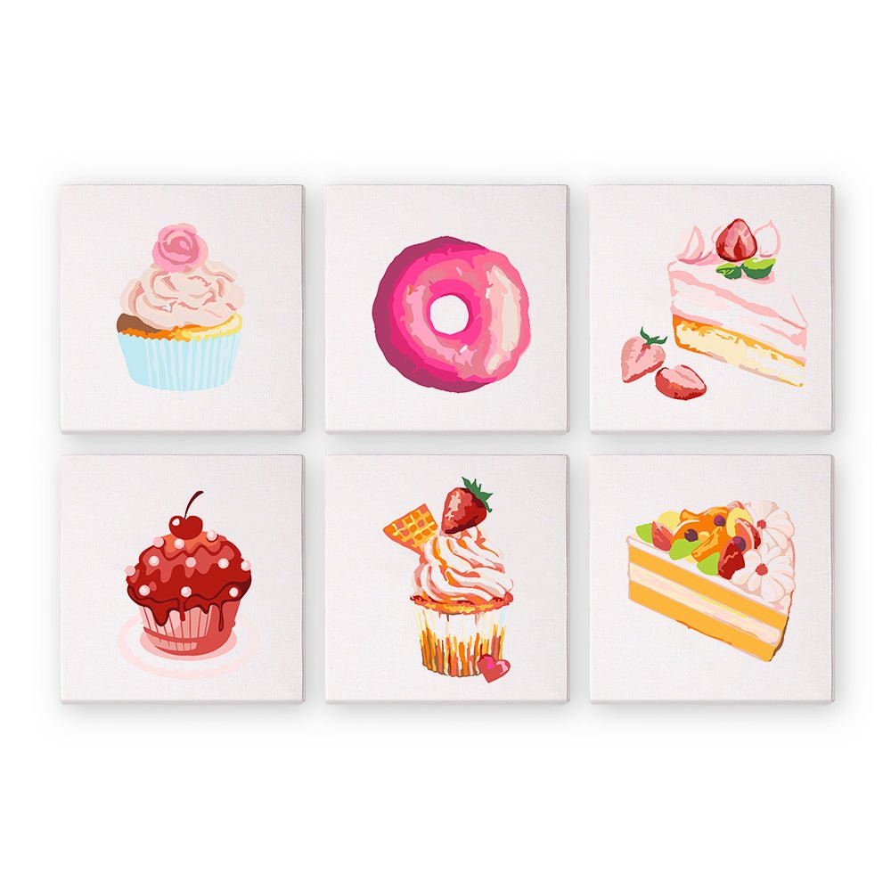 Pink Sugar Bakery - Mini Paint by Numbers Kit (6 Pieces) paint by numbers kit