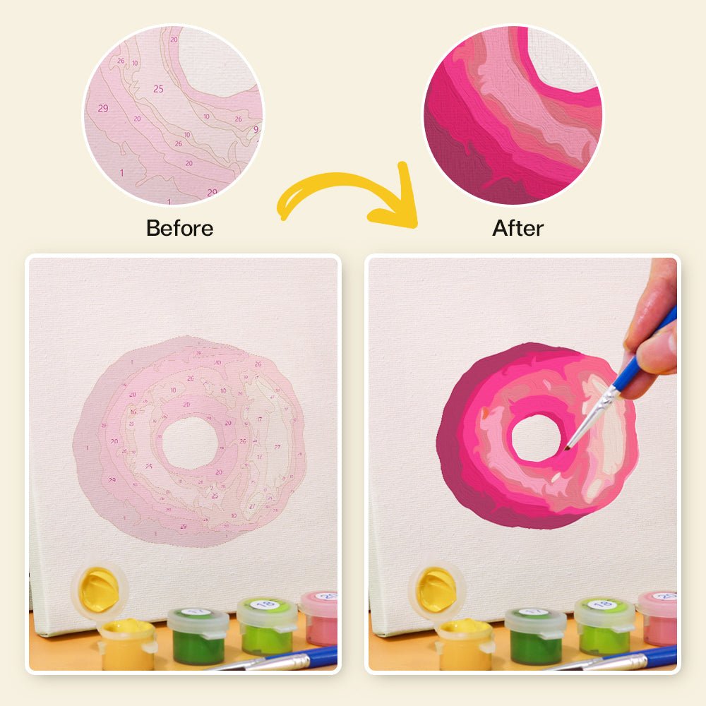 Pink Sugar Bakery - Mini Paint by Numbers Kit (6 Pieces) paint by numbers kit