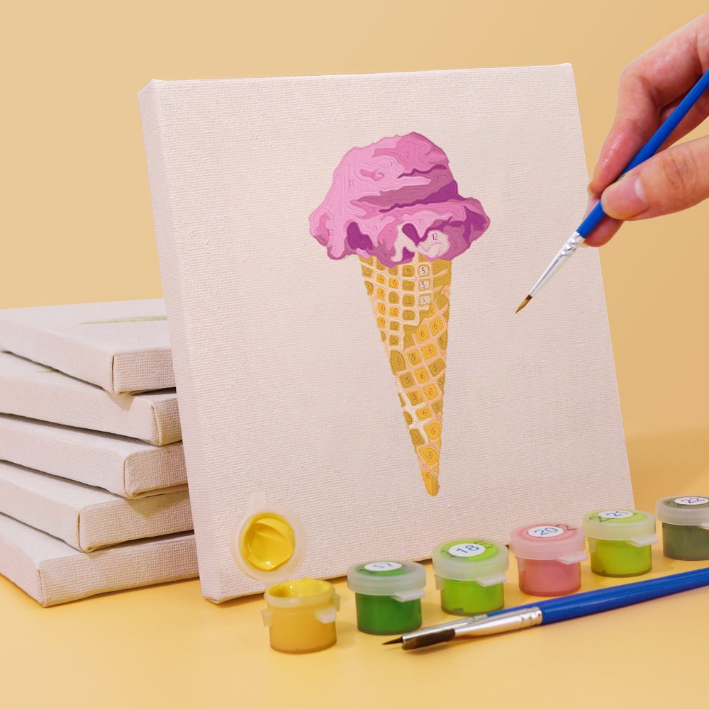 Sunny Scoops & Treats - Mini Paint by Numbers Kit (6 Pieces)