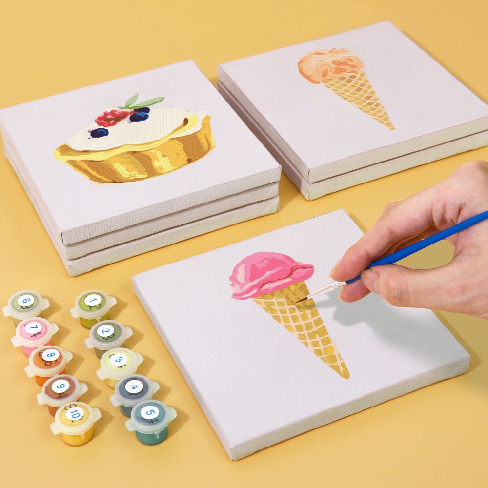 Sunny Scoops & Treats - Mini Paint by Numbers Kit (6 Pieces)