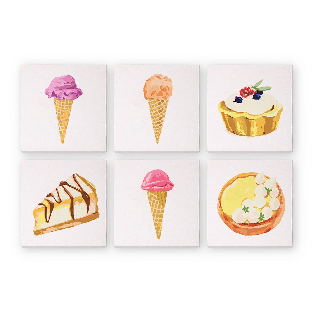 Sunny Scoops & Treats - Mini Paint by Numbers Kit (6 Pieces)
