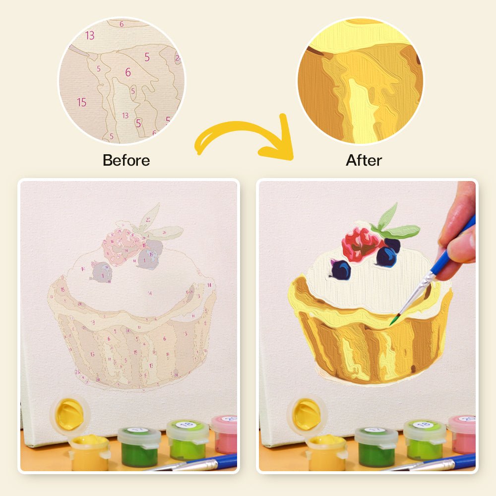 Sunny Scoops & Treats - Mini Paint by Numbers Kit (6 Pieces)