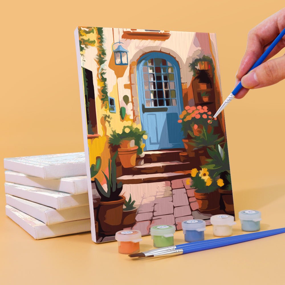 Blooming Doorways - Mini Paint by Numbers Kit (6 Pieces) paint by numbers kit