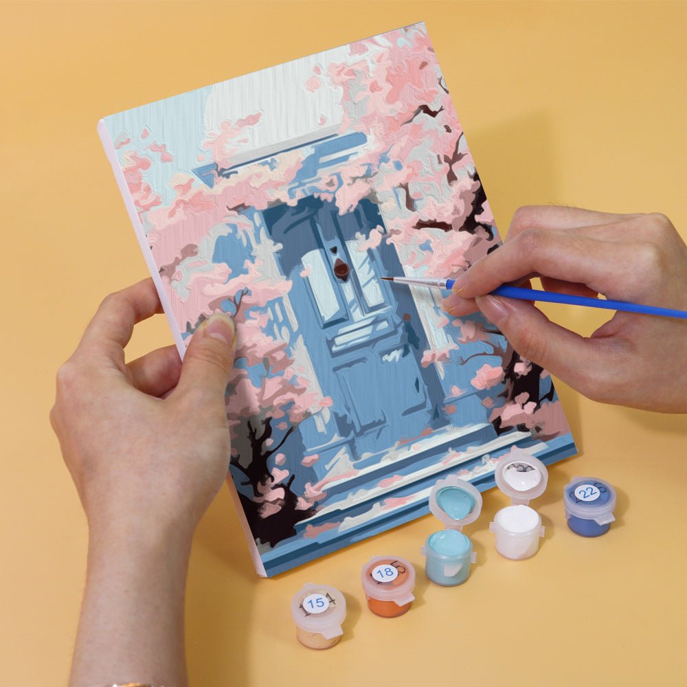 Blooming Doorways - Mini Paint by Numbers Kit (6 Pieces) paint by numbers kit