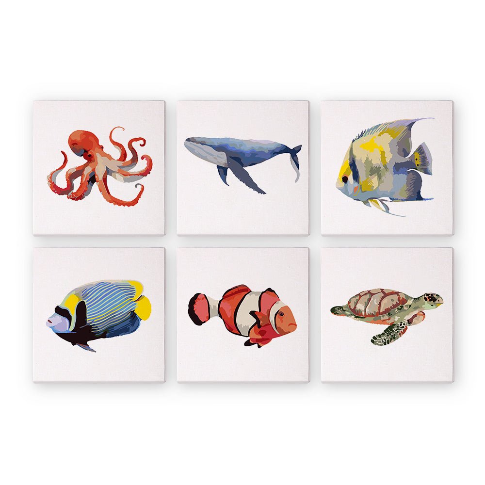 Ocean Friends - Mini Paint by Numbers Kit (6 Pieces) paint by numbers kit