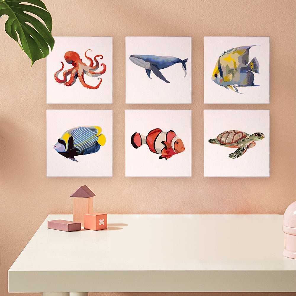 Ocean Friends - Mini Paint by Numbers Kit (6 Pieces) paint by numbers kit