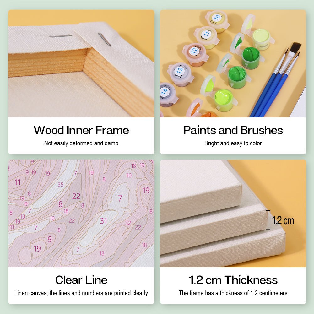 Romantic Rose Moments - Mini Paint by Numbers Kit (6 Pieces)