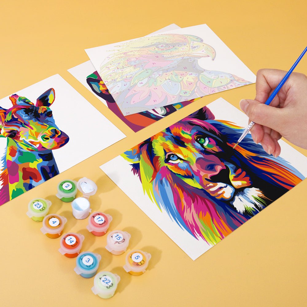 Colorburst Wildlife - Mini Paint by Numbers Kit (6 Pieces) paint by numbers kit