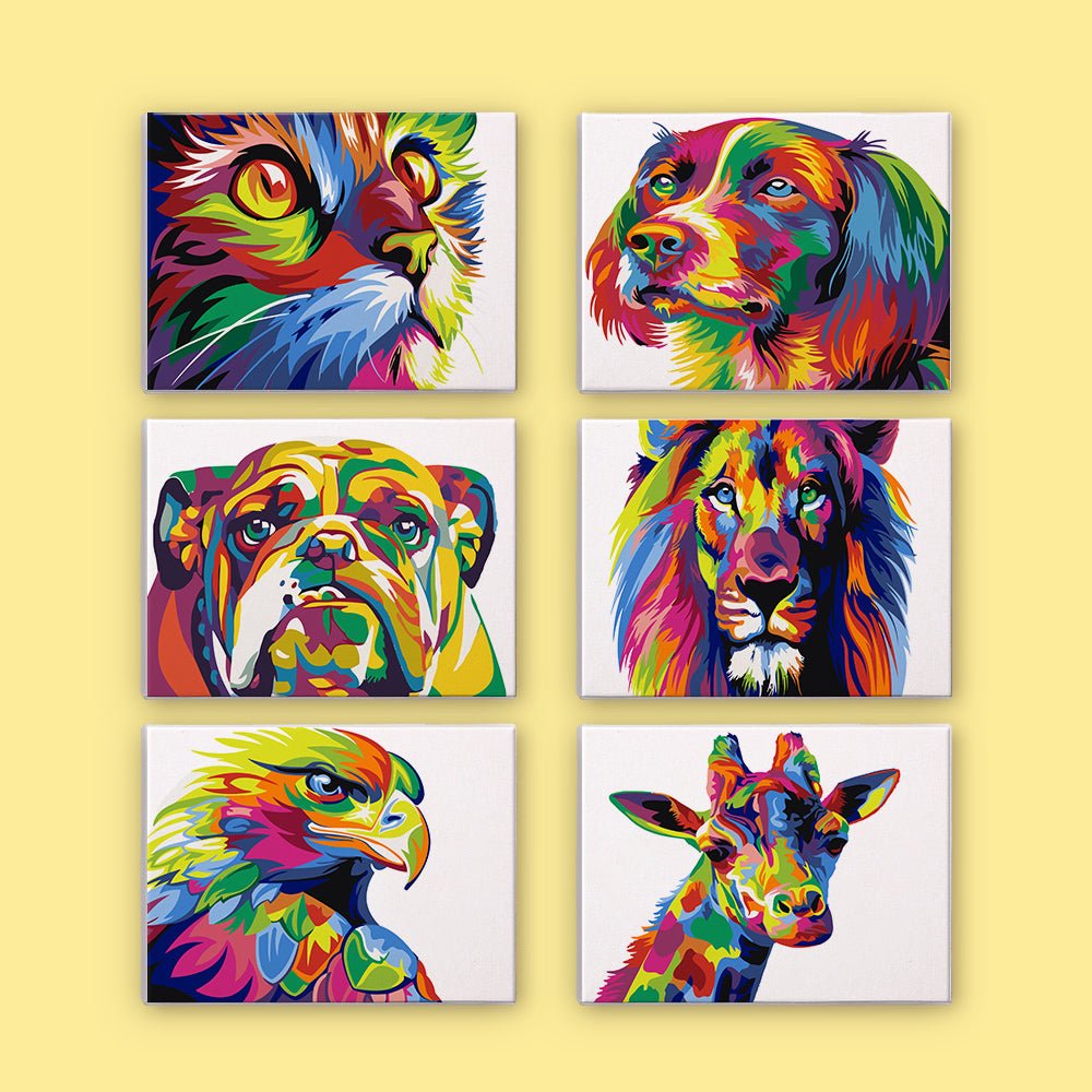 Colorburst Wildlife - Mini Paint by Numbers Kit (6 Pieces) paint by numbers kit
