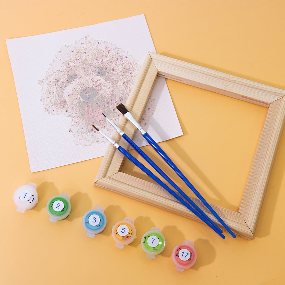 Sweet Puppy Portraits - Mini Paint by Numbers Kit (6 Pieces) paint by numbers kit