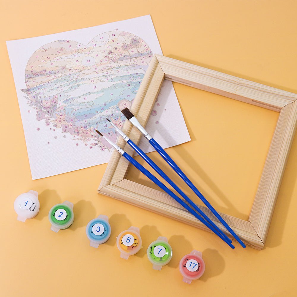 Ocean Love Hearts - Mini Paint by Numbers Kit (6 Pieces) paint by numbers kit