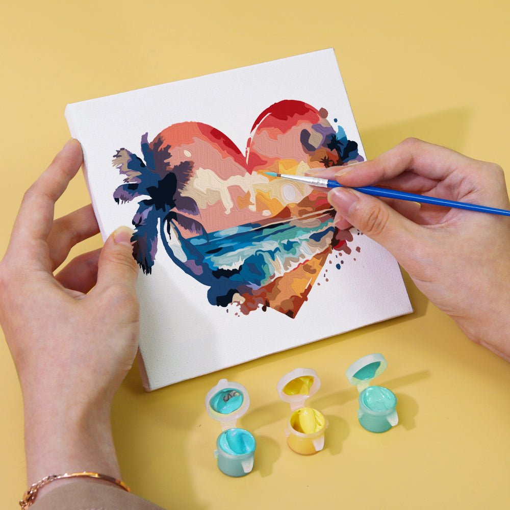 Ocean Love Hearts - Mini Paint by Numbers Kit (6 Pieces) paint by numbers kit