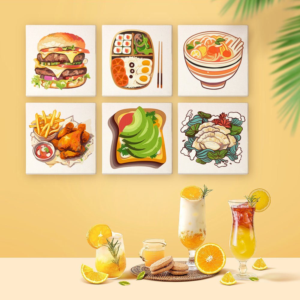 Comfort Food Classics - Mini Paint by Numbers Kit (6 Pieces) paint by numbers kit