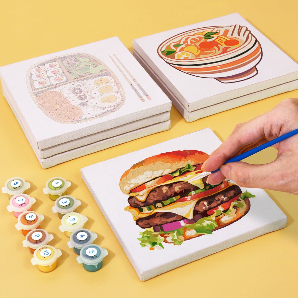 Comfort Food Classics - Mini Paint by Numbers Kit (6 Pieces) paint by numbers kit