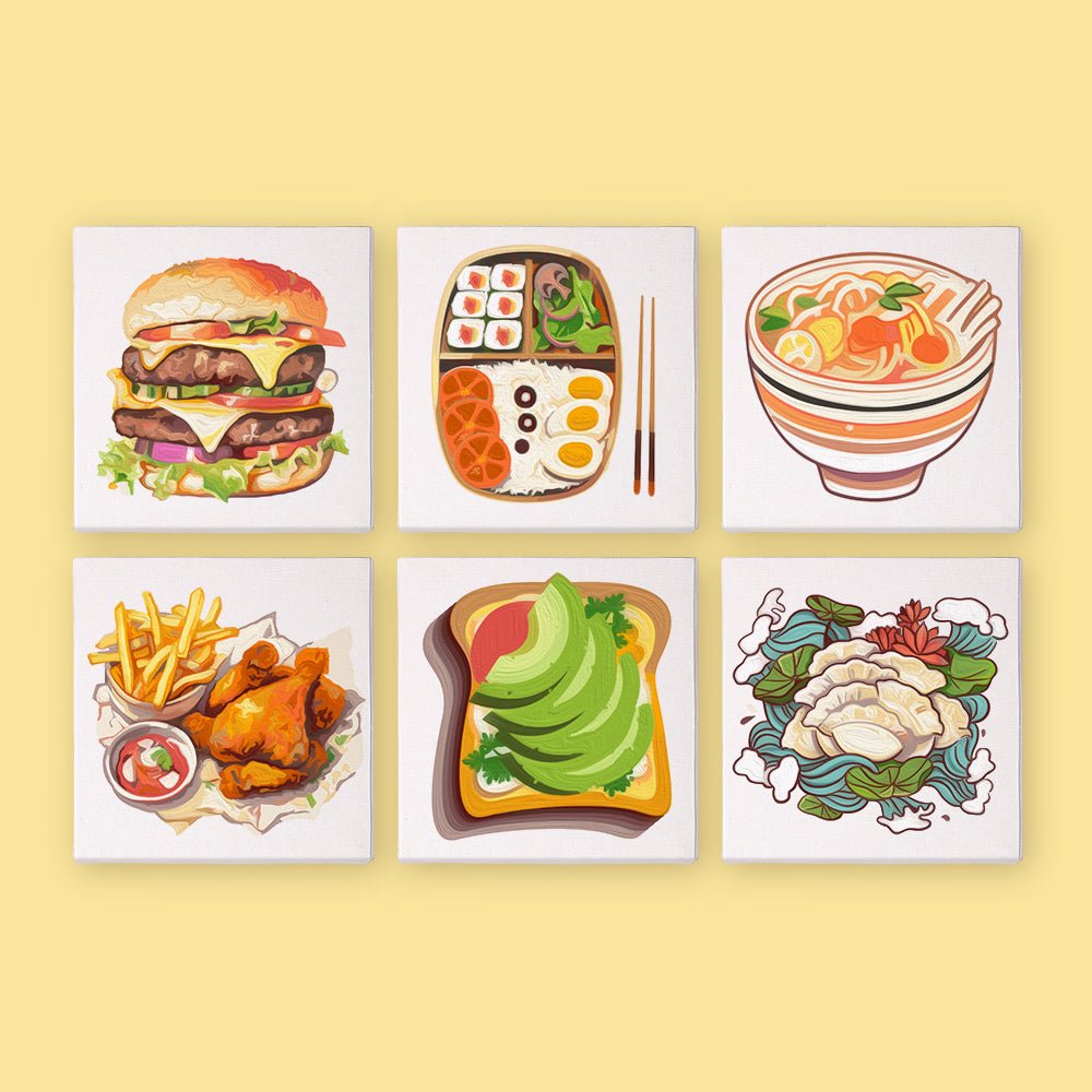 Comfort Food Classics - Mini Paint by Numbers Kit (6 Pieces) paint by numbers kit