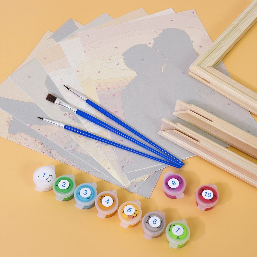 Golden Hour Love - Mini Paint by Numbers Kit (6 Pieces) paint by numbers kit