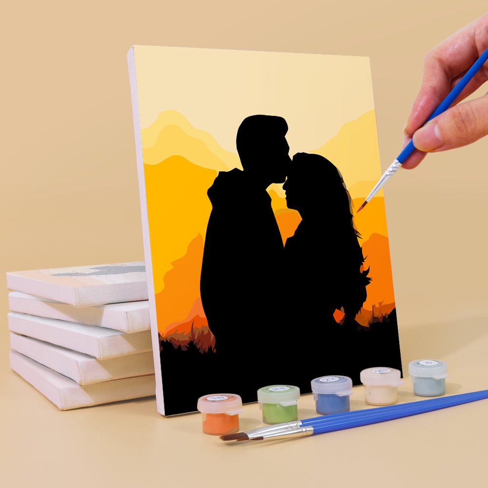Golden Hour Love - Mini Paint by Numbers Kit (6 Pieces) paint by numbers kit