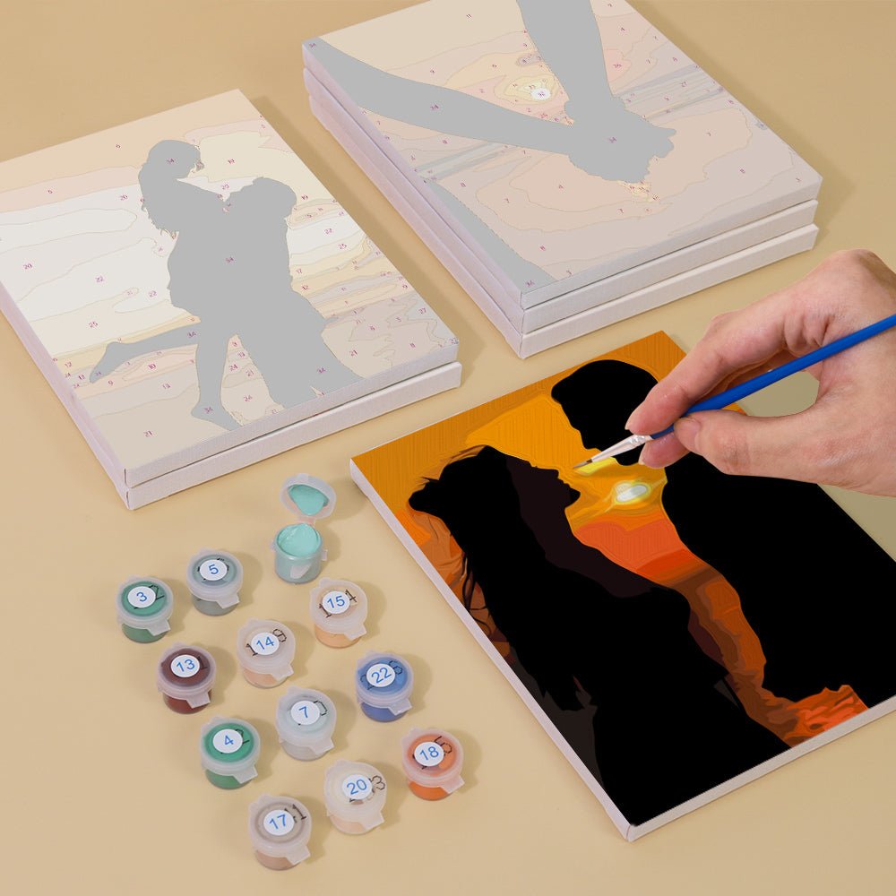 Golden Hour Love - Mini Paint by Numbers Kit (6 Pieces) paint by numbers kit