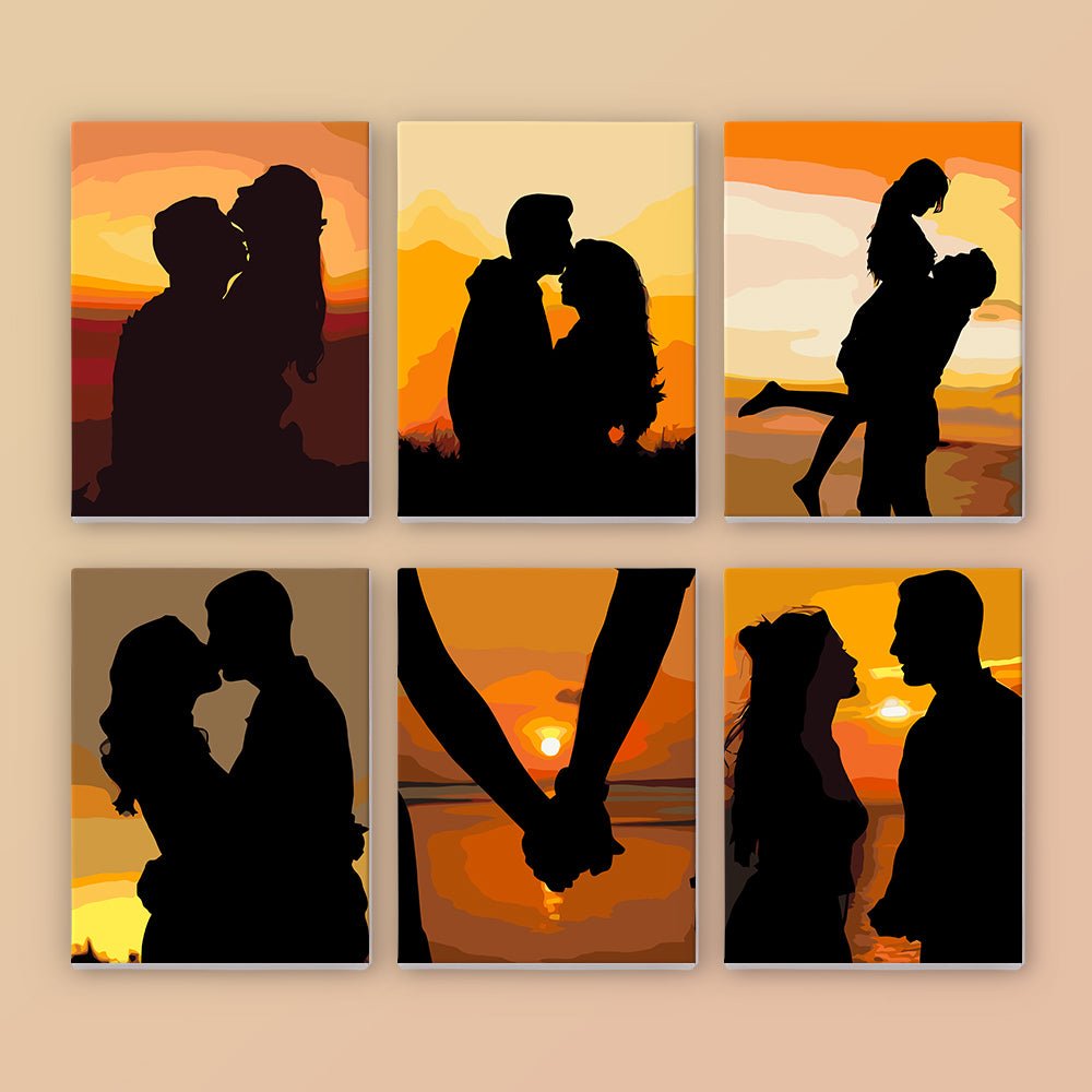 Golden Hour Love - Mini Paint by Numbers Kit (6 Pieces) paint by numbers kit