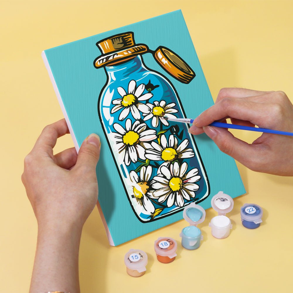 Captured Blooms in Glass - Mini Paint by Numbers Kit (6 Pieces) paint by numbers kit