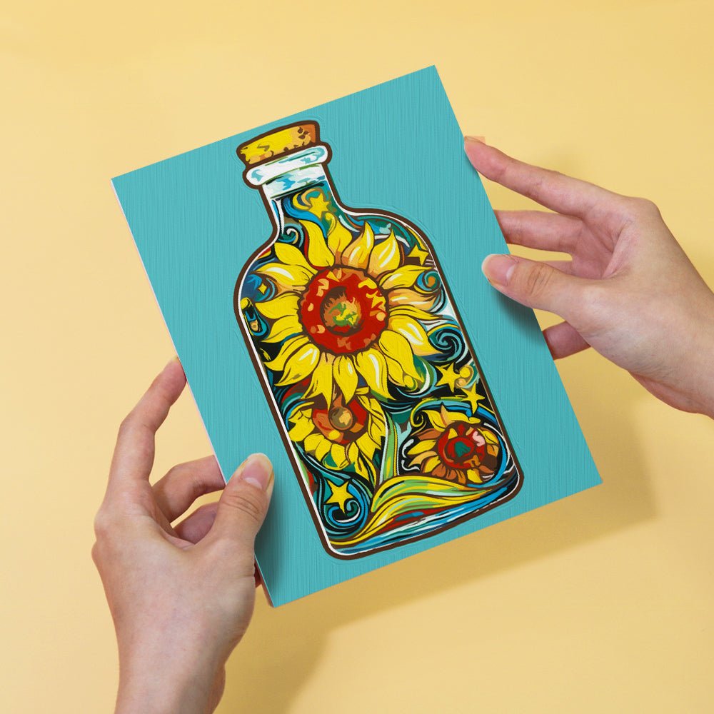 Captured Blooms in Glass - Mini Paint by Numbers Kit (6 Pieces) paint by numbers kit