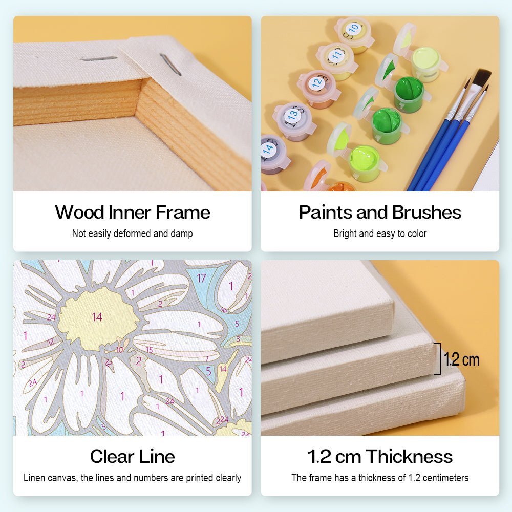 Captured Blooms in Glass - Mini Paint by Numbers Kit (6 Pieces) paint by numbers kit
