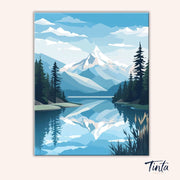 Alpine Reflection paint by numbers kit