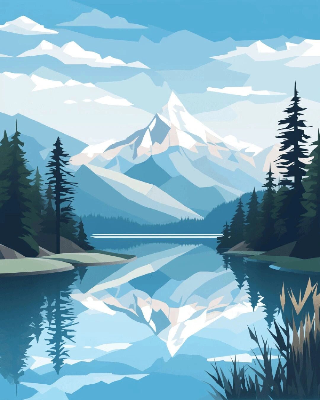 Alpine Reflection paint by numbers kit