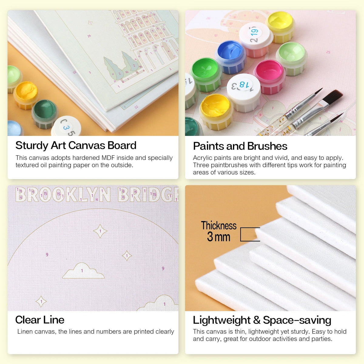 Around the World - Mini Paint by Numbers (6 Pieces) paint by numbers kit