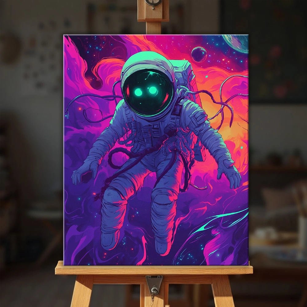 Astronaut in Neon Space paint by numbers kit