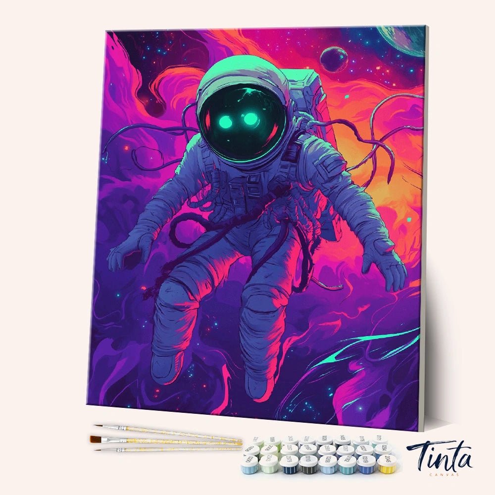 Astronaut in Neon Space paint by numbers kit