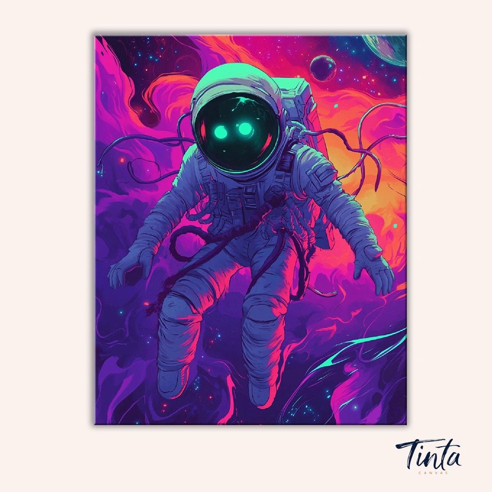 Astronaut in Neon Space paint by numbers kit