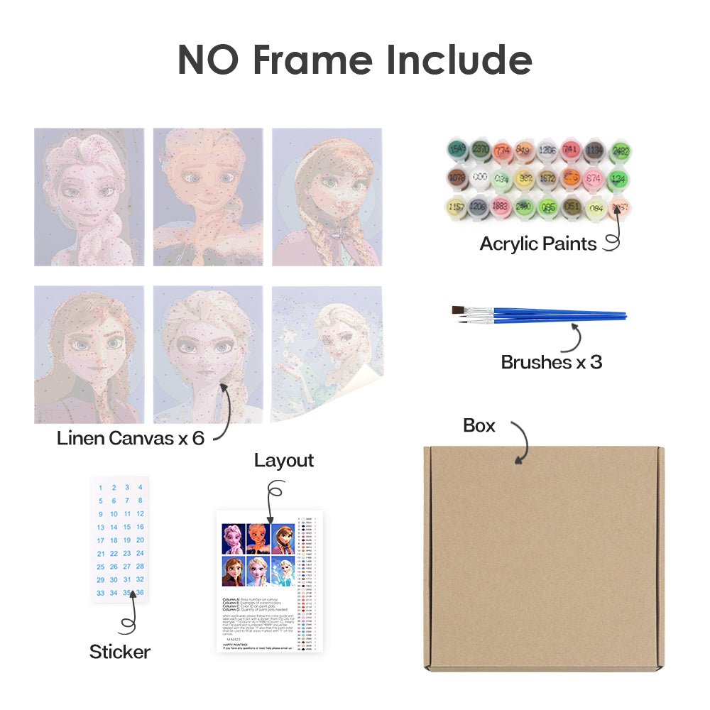 Icy Princess Dreams Mini Paint by Numbers Kit (6 Pieces) paint by numbers kit