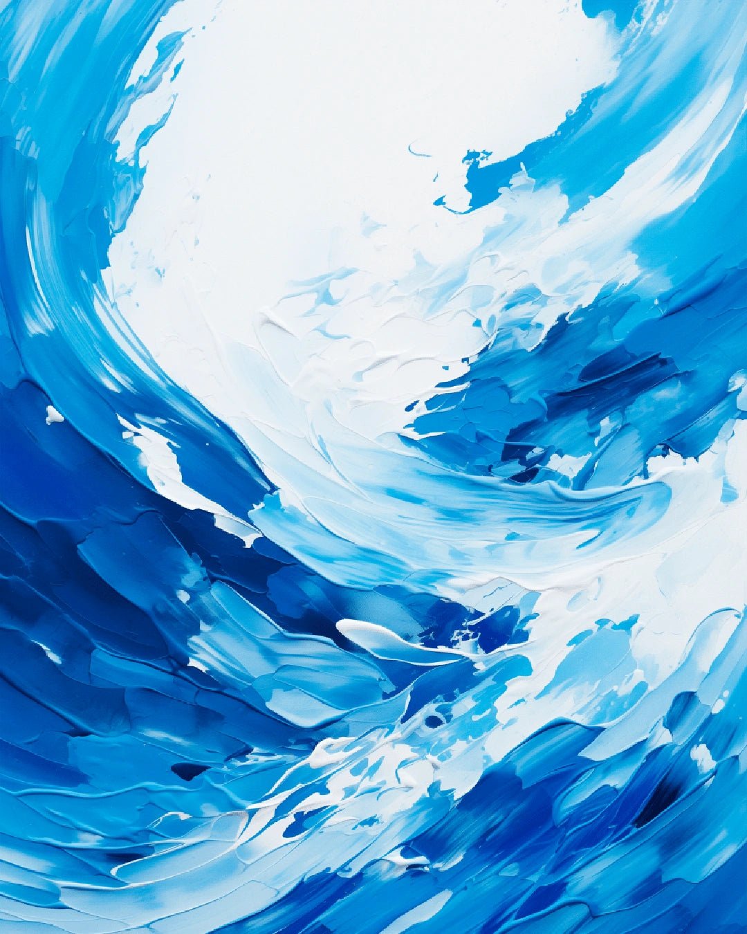 Paint by numbers kit painting for adults featuring a modern abstract blue wave painting masterpiece