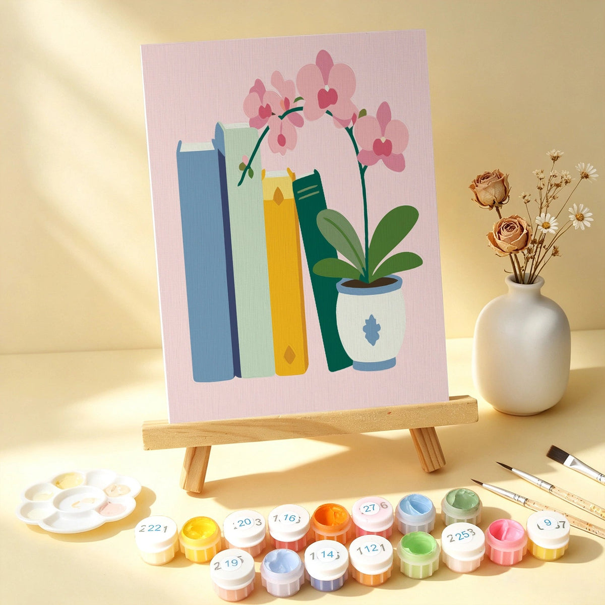 Bookish Garden - Mini Paint by Numbers (6 Pieces) paint by numbers kit