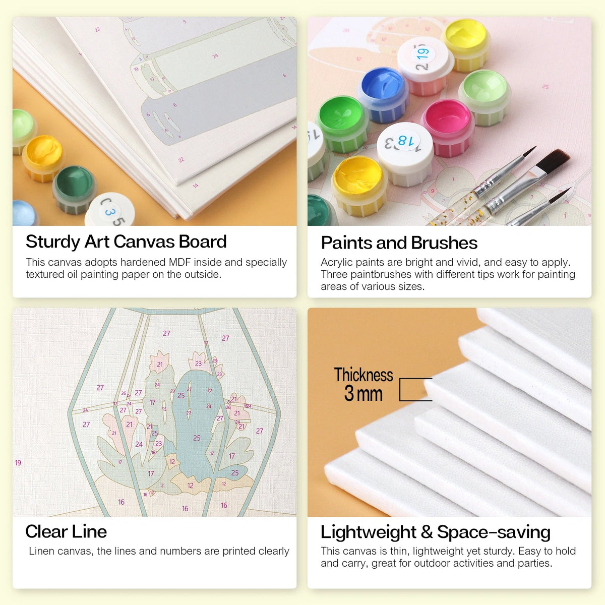 Bookish Garden - Mini Paint by Numbers (6 Pieces) paint by numbers kit