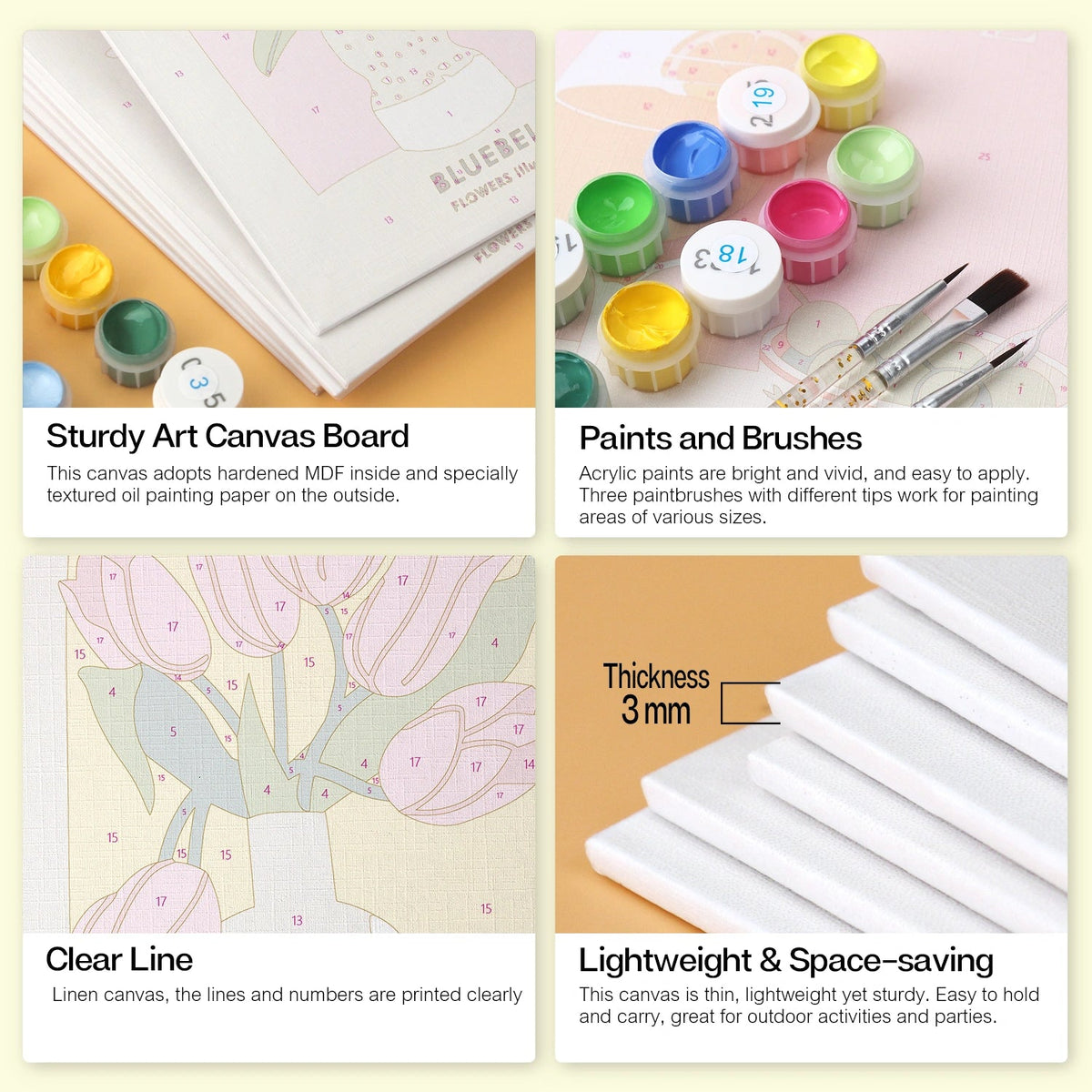 Botanical Bouquets - Mini Paint by Numbers (6 Pieces) paint by numbers kit