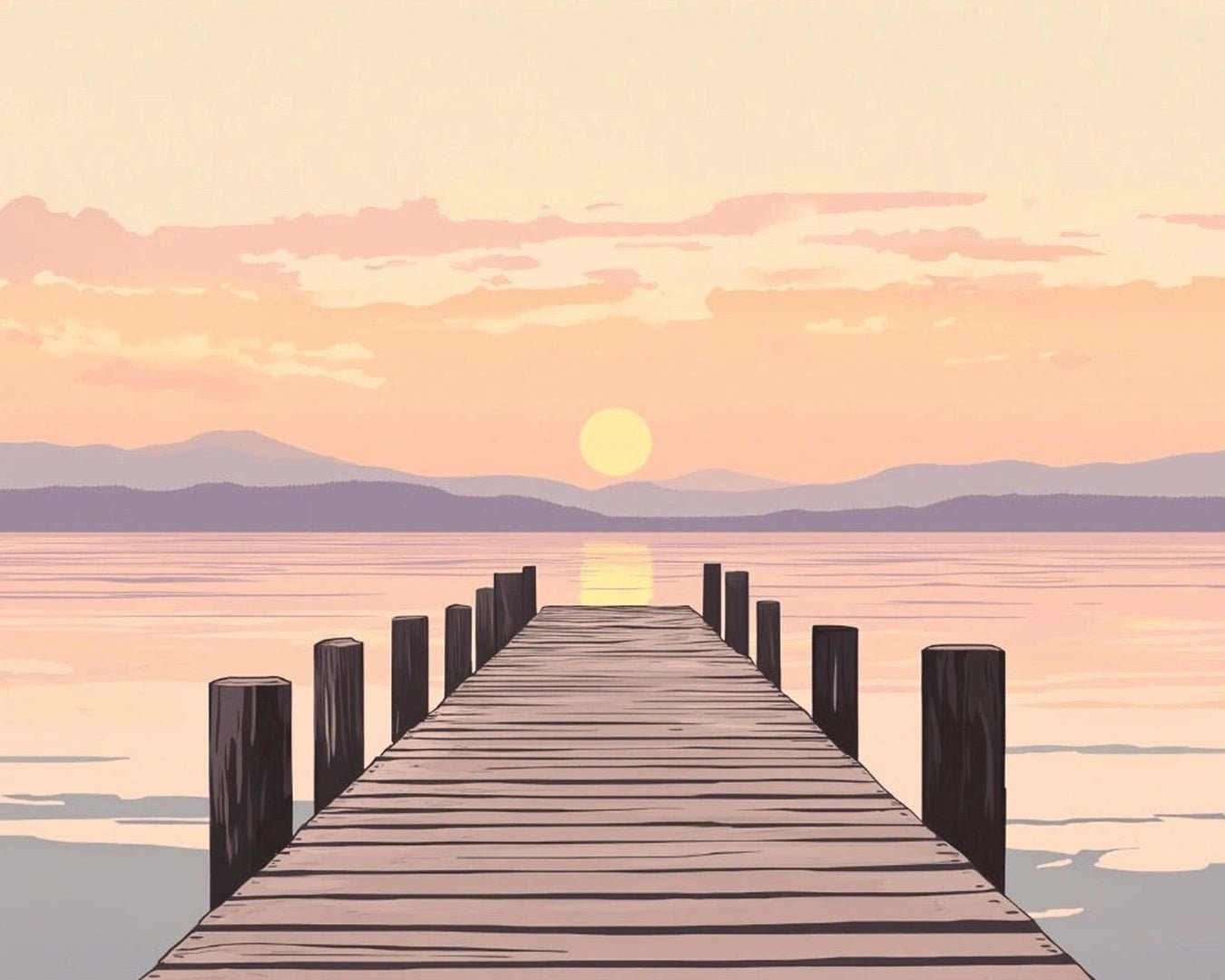 Calm Ocean Pier paint by numbers kit