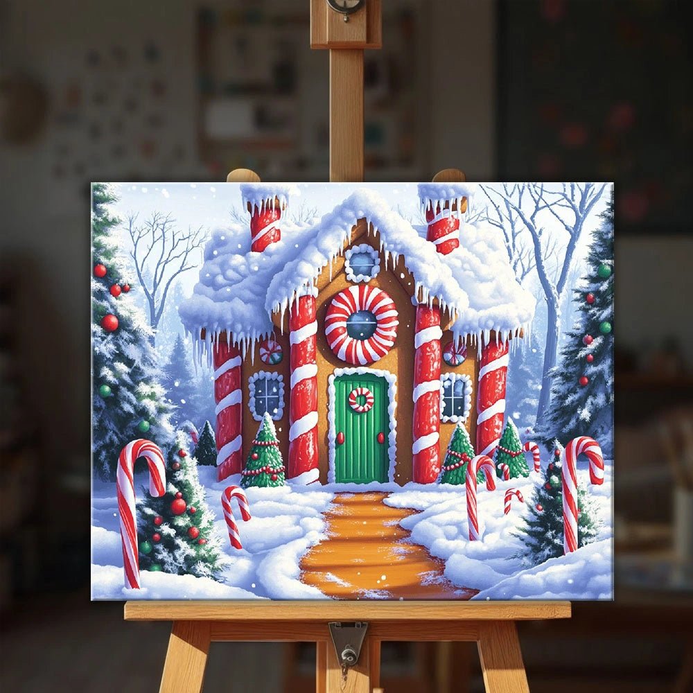 Candy Cane House paint by numbers kit