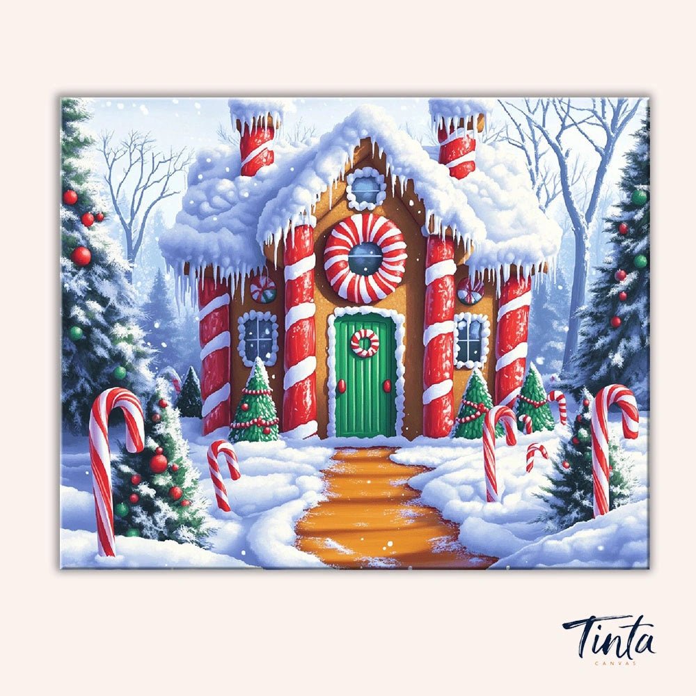 Candy Cane House paint by numbers kit